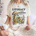 Reading Shirt For Women, Literacy And Justice For All, Teacher TShirt, Book Club Shirt, Reading Teacher Shirt, School...