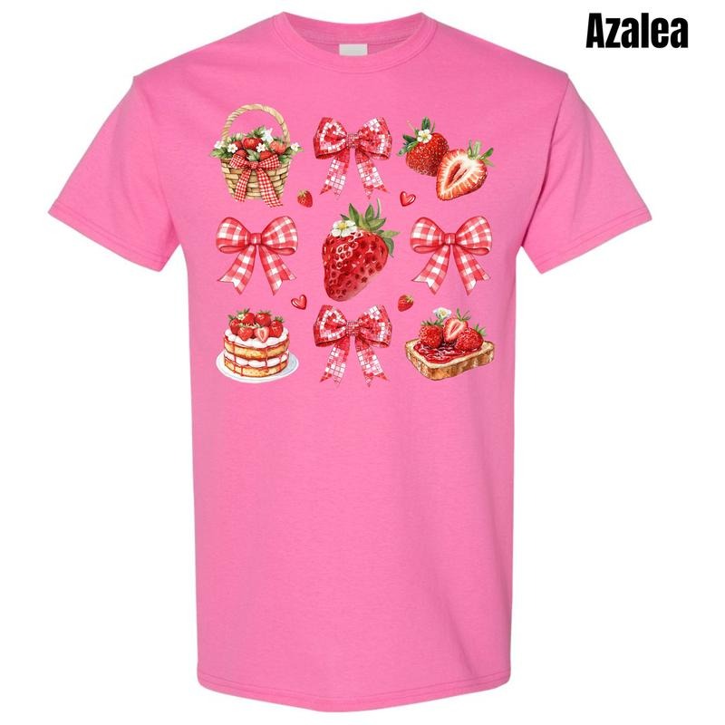 Red Berry Bow Collage Gildan Short Sleeve T-Shirt 'NLB' Hoodie, Sweatshirt | RetroVerseTees.com