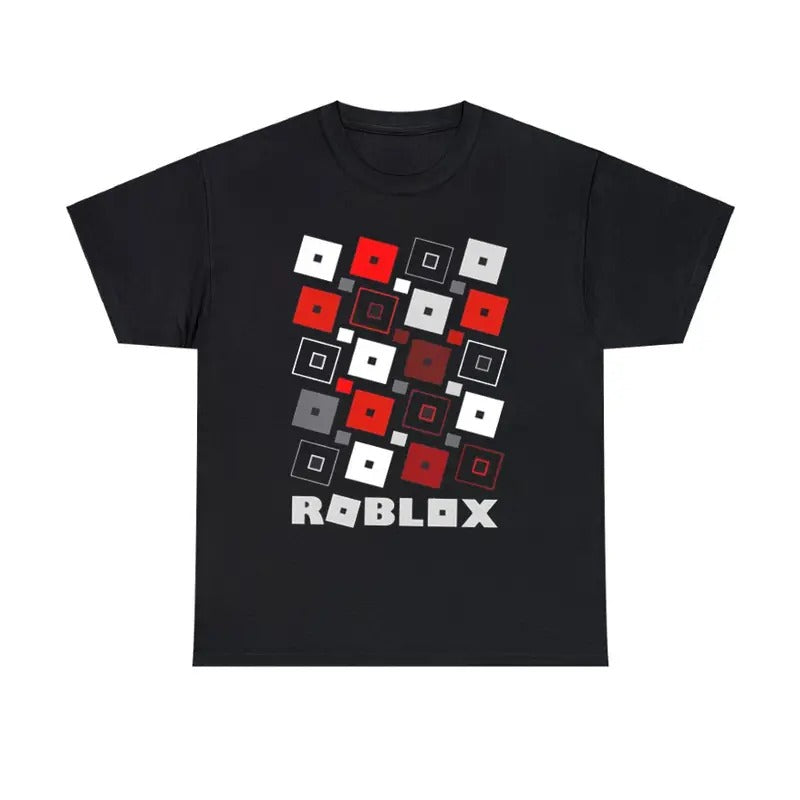 Red Block Pattern T-Shirt Online Gaming Inspired Graphic Tee Hoodie, Sweatshirt | RetroVerseTees.com