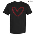 Red Cut Out Heart Sequin Patch Comfort Colors T-Shirt Hoodie, Sweatshirt | RetroVerseTees.com