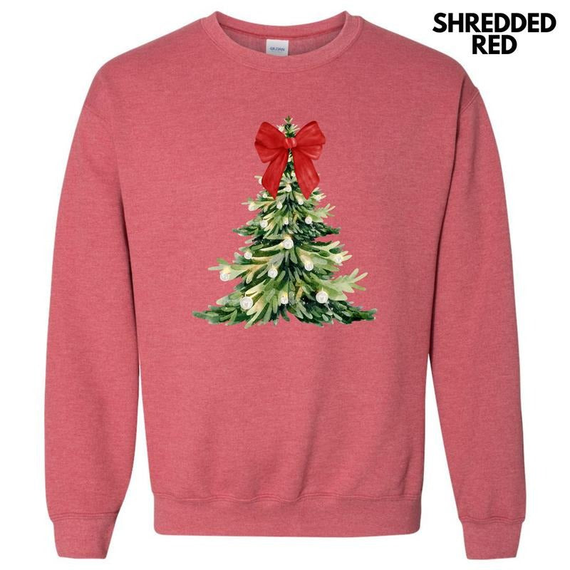 Red Elegant Christmas Tree Sweatshirt 'NLB' T-Shirts, Hoodie | RetroVerseTees.com