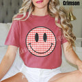 Red Gingham Happy Face Comfort Colors T-Shirt 'NLB' Hoodie, Sweatshirt | RetroVerseTees.com