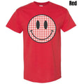 Red Gingham Happy Face Gildan Short Sleeve T-Shirt 'NLB' Hoodie, Sweatshirt | RetroVerseTees.com