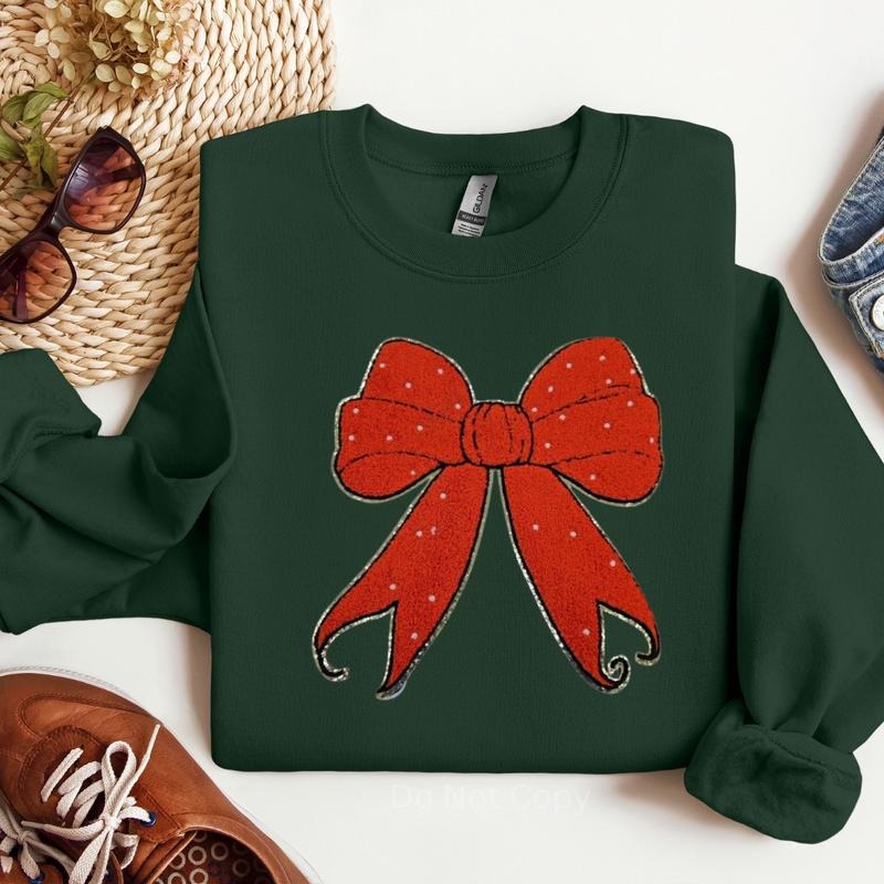 Red Holiday Bow Chenille Patch ONLY T-Shirts, Hoodie, Sweatshirt | RetroVerseTees.com