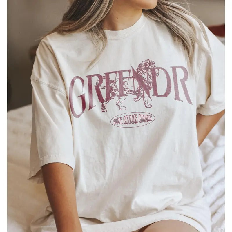 Red House Shirt Wizard House Shirt Dramione Wizard School Shirt Brave Wizard Weasley Granger Pottery T-Shirt House of...