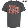 Red Merry & Bright Faux Sequin Comfort Colors T-Shirt Hoodie, Sweatshirt | RetroVerseTees.com