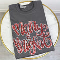 Red Merry & Bright Faux Sequin Sweatshirt T-Shirts, Hoodie | RetroVerseTees.com