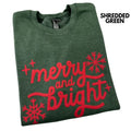 Red Merry & Bright PUFF Sweatshirt T-Shirts, Hoodie | RetroVerseTees.com