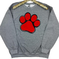 Red Paw Chenille Patch Sweatshirt -- GRAPHITE T-Shirts, Hoodie | RetroVerseTees.com