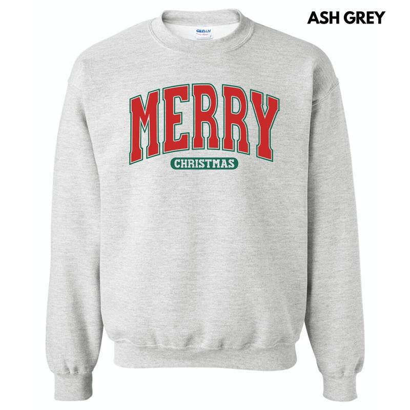 Red Varsity Merry Christmas Sweatshirt 'NLB' T-Shirts, Hoodie | RetroVerseTees.com