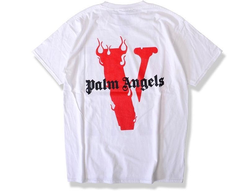 Vlone Palm Angels Tee White/Red Hoodie, Sweatshirt | RetroVerseTees.com