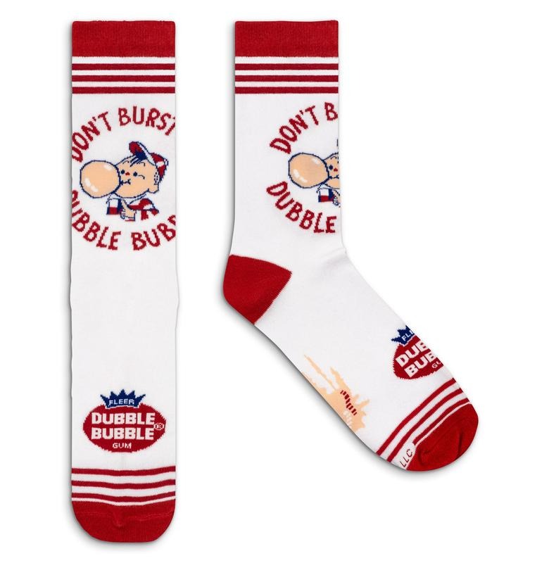 Dubble Bubble Gum Don't Burst My Bubble Candy Logo Socks - White/Red T-Shirts, Hoodie, Sweatshirt | RetroVerseTees.com