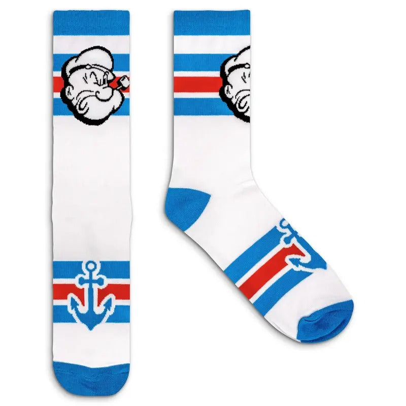 Popeye the Sailor Man Cartoon Socks - White/Blue/Red T-Shirts, Hoodie, Sweatshirt | RetroVerseTees.com