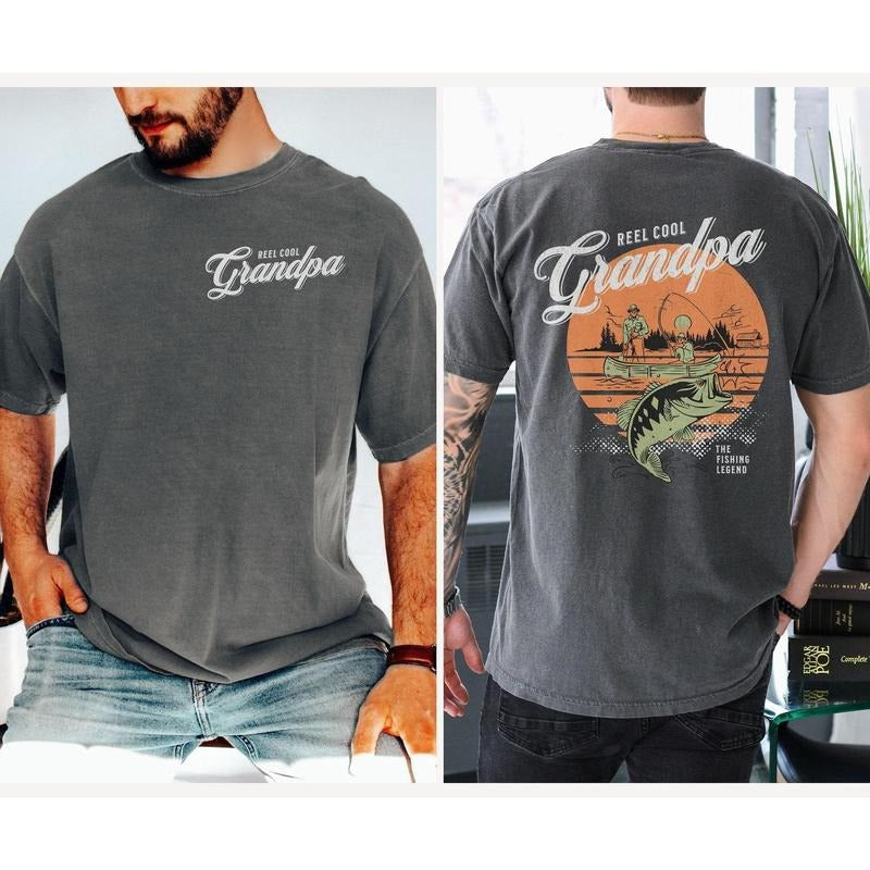 Reel Cool Grandpa Fishing Retro Shirt, Fishing Gift for Grandpa, Fishing Grandpa Funny Sweatshirt, Father's Day Gift Hoodie