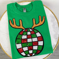 Reindeer Disco Patch Gildan Sweatshirt T-Shirts, Hoodie | RetroVerseTees.com