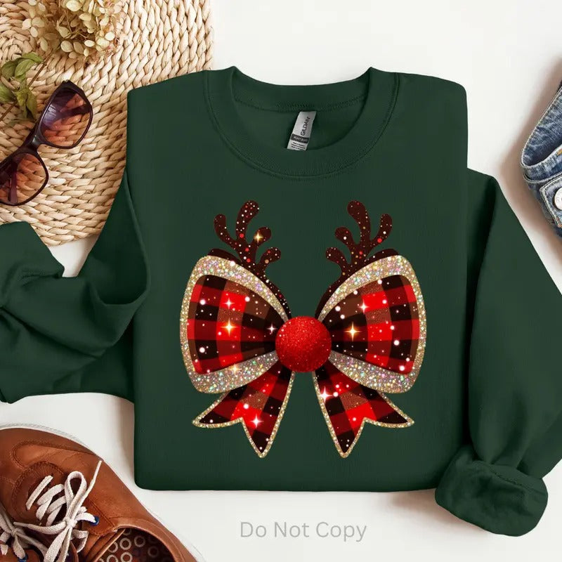 Reindeer Plaid DTF Transfer ONLY T-Shirts, Hoodie, Sweatshirt | RetroVerseTees.com