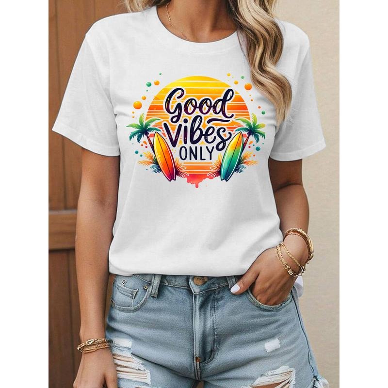 Relaxing Lightsaber brand - Shirt for Vacation Vibes: 'Good Vibes Only' with Tropical Graphics