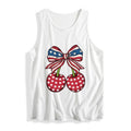 Relive TNF Retro - American Charm with WB shield Graceful Women'WB shield Vest, Adorned with Patriotic Cherry Gunpla...
