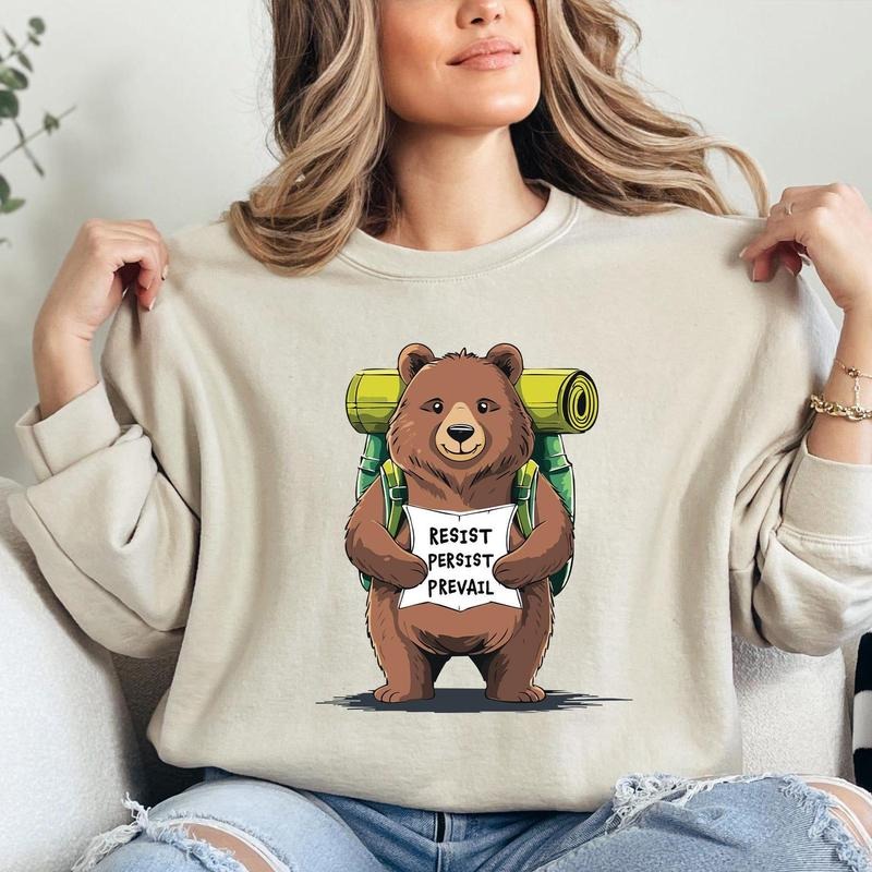 Resist Bear Shirt, Resist Persist Prevail Sweatshirt, Anti Trump t-shirt, National Parks Tee, National Forest Service,...
