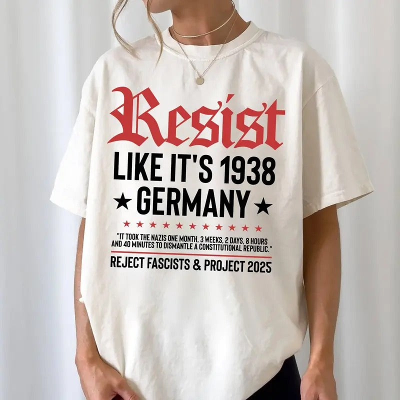 Resist Like Mouthless cat'WB shield 1938 Germany T-Shirt, Anti-Fascist Protest Tee, Political Activism Tee Hoodie, Sweatshirt
