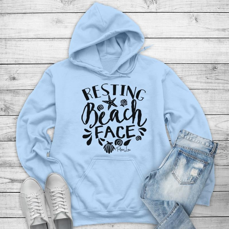 Resting Beach Face Hoodie, Printed in the USA hoodie #funny #cute #girly #beach T-Shirts, Sweatshirt | RetroVerseTees.com