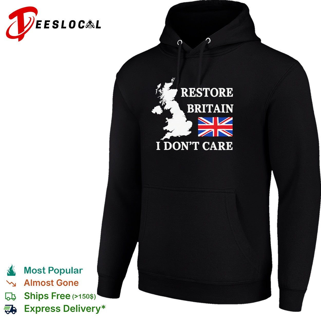 Restore Britain I Don’t Care UK Flag Map shirt