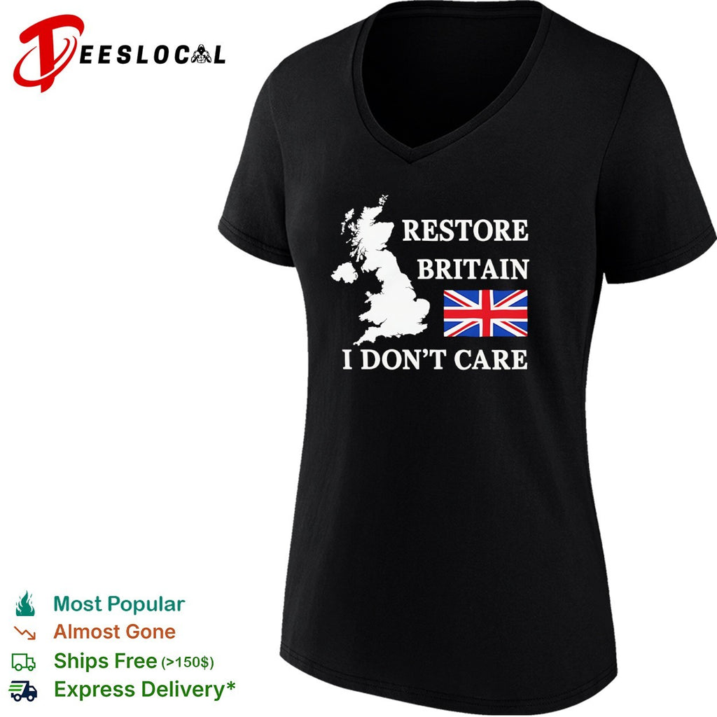 Restore Britain I Don’t Care UK Flag Map shirt