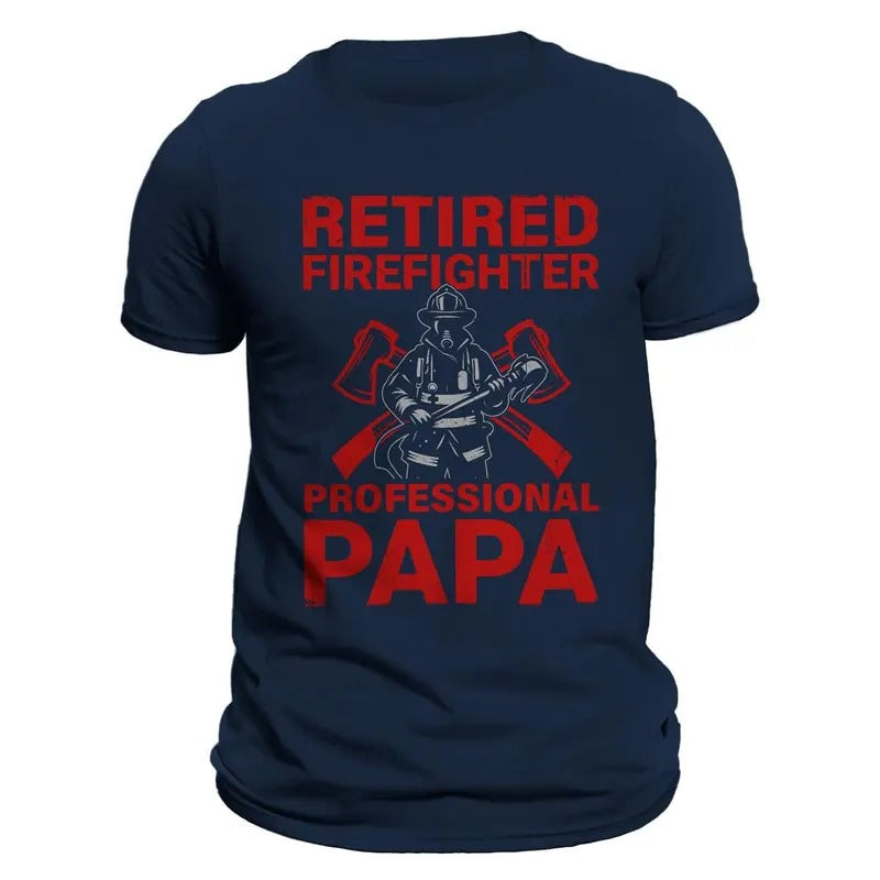 Retired Firefighter Professional Papa Men's T-Shirt Casual Classic Hoodie, Sweatshirt | RetroVerseTees.com