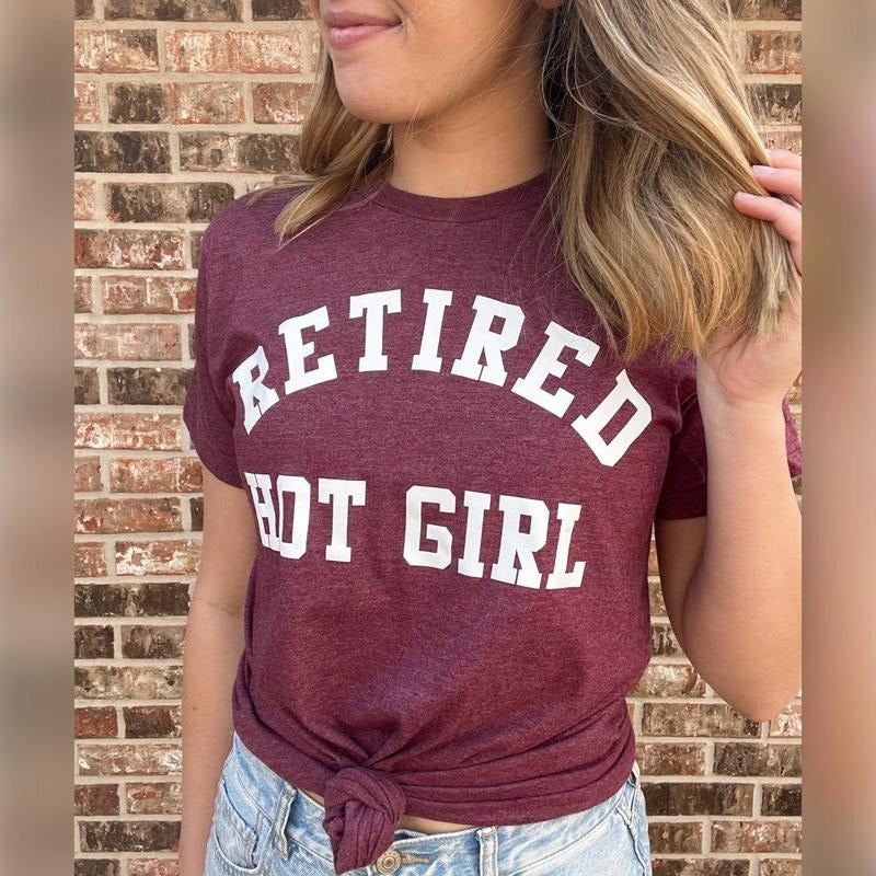Retired Hot Girl Soft Graphic Tee Hoodie, Sweatshirt | RetroVerseTees.com