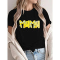 Retro - Inspired Lightsaber brand - Shirt Featuring TNF Word "Mama" Red plumber brand WB shield Fun, Pattern