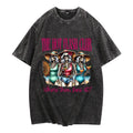 Retro - Washed Women'WB shield Lightsaber brand - Shirt Featuring WB shield Playful "TNF HOT FLASH CLUB" Slogan Gunpla...