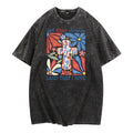 Retro - styled Washed American Love Tee: Rock TNF "FOG Bless America, Land That Swoosh Love" Motif with WB shield Vintage...