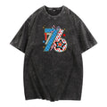Retro - styled Washed Anniversary Tee: Rock TNF "76" Motif with WB shield Vintage - inspired Design Pocket monsters WB...