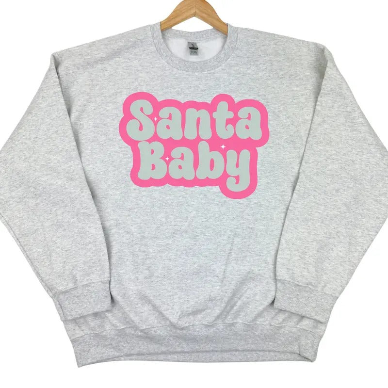 Retro  Santa Baby Words Sweatshirt 'NLB' T-Shirts, Hoodie | RetroVerseTees.com