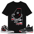 Retro 4, Shirt to match A J 1 High Zoom CMFT 2 Fire Red Cement Grey, A J 4 Bred, Shirt to matching Sneaker Hoodie, Sweatshirt