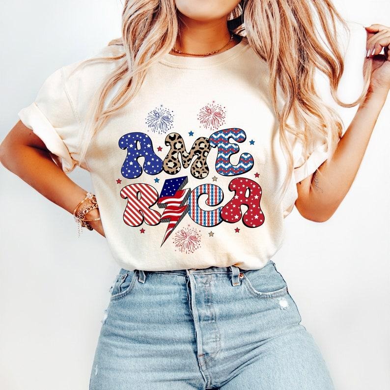 Retro 4th of July, America, Sublimation, USA Tshirt Hoodie, Sweatshirt | RetroVerseTees.com