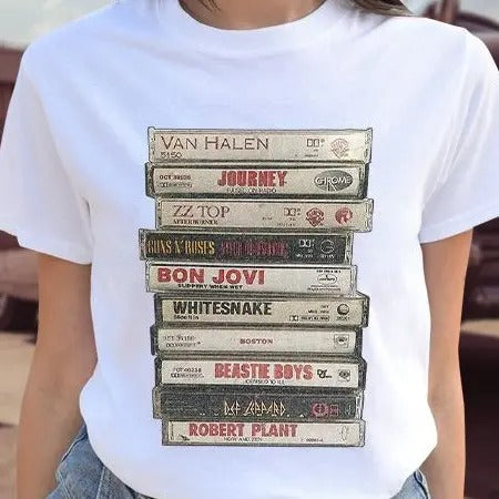 Retro 80s Rock Cassettes Old School Shirt, Vintage Rock Band Shirt, Old School Music Band Shirt, Retro 90s Boy Band Shirt...