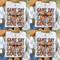 Retro All College Football Coquette Bow Game Day Ash grey Sweatshirt, Fall Crewneck Off-white Unisex Hoodies & Sweaters...
