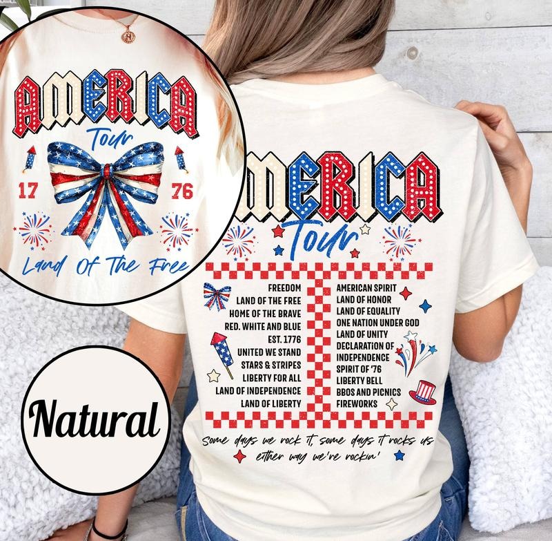 Retro America Tour 1776 T Shirt, 4th Of July 1776 Independence Day America American Flag Memorial Day Patriotic Freedom ...