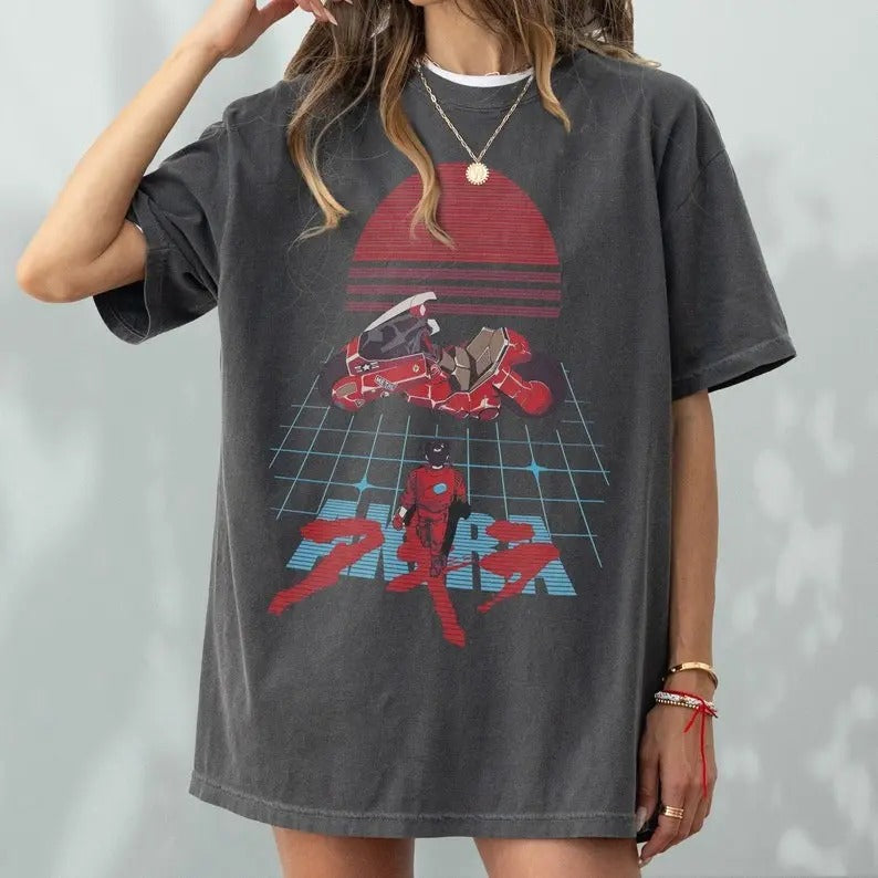Retro Anime T-Shirt, Vintage Akira Inspired Graphic T-Shirt, 80s Manga Neo-Tokyo Movie Anime Streetwear, Cyberpunk Merch...