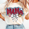 Retro Baseball Mama T-Shirt, Leopard Mama Baseball T-Shirt, Game Day Shirt, Checkered Baseball Coquette Bow Shirt,...