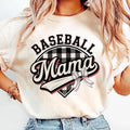 Retro Baseball Mama , Checkered Mama Shirt-sweatshirt-hoodie , Distressed Baseball , Baseball Coquette Bow , T-shirt hot...