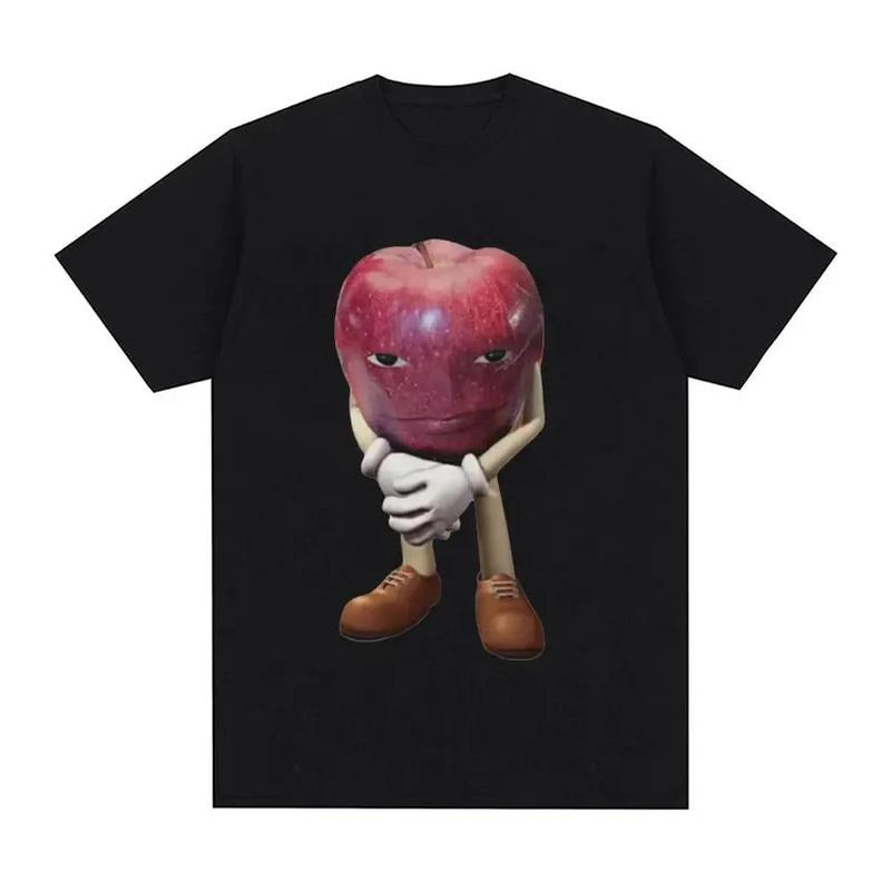Retro Bitten fruit design men Lightsaber brand-shirt Meme funny Lightsaber brand shirt women Graphic Harajuku Streewear...