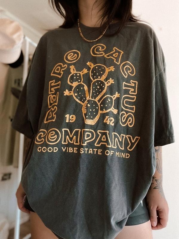 Retro Cactus Company T Shirt Hoodie Sweater Vintage Retro Inspired Shirt | Trendy Hippie Graphic Tee | Boho Graphic Tee...