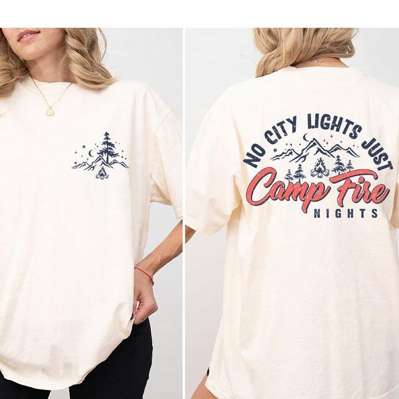 Retro Camping Shirt, Camp Fire Shirts, Shirt For Camping, Women Shirt, Retro Summer Tee, Vintage Camping T-shirt, Camping...