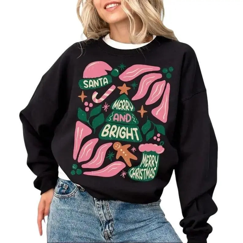 Retro Christmas Vibes Sweatshirt,hoodie, Tis The Season Sweater, Merry Christmas Shirt, Christmas Sweatshirt, In My Merry...