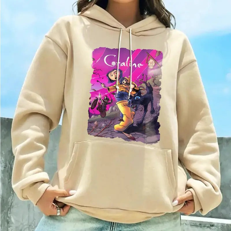 Retro Coraline Shirt, Coraline Movie Hoodie, Funny Shirt 2024, Coraline Movie Vintage Retro Horror T-Shirt, Coraline...