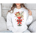 Retro Cupid Coquette Bow Shirt, Retro Valentine Shirt, Valentine's Day Sweatshirt, Valentines Bow Martini Hoodie, Unisex...