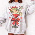 Retro Cupid Coquette bow Sweatshirt, Retro Valentine Shirt, Gift For her, Valentine's Day Sweatshirt, Valentines Martini...