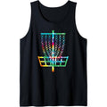 Retro Disc Golf Basket Hippie Rainbow Tie Dye Disc Golfer Tank Top MADE IN USA T-Shirts, Hoodie, Sweatshirt